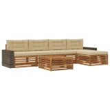 vidaXL Set de canapele de exterior 6 pcs Natural și Bej 3383281