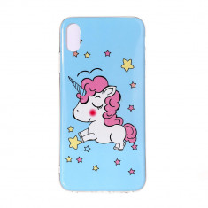 Carcasa Husa Apple iPhone XS Max Model Baby Unicorn, Fosforescent, Antisoc + Folie sticla securizata Apple iPhone XS Max Tempered Glass Viceversa foto