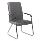 Scaun vizitator si conferinta OFF833V, cadru metalic, catifea, brate cu polipropilena, 120 kg