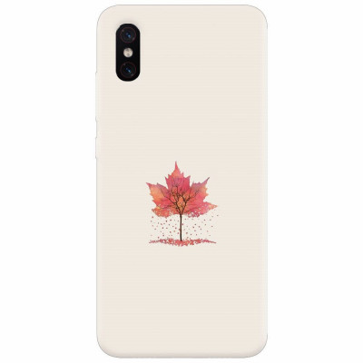 Husa silicon pentru Xiaomi Mi 8 Pro, Autumn Tree Leaf Shape Illustration foto