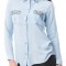 B575-48 Camasa sky blue, cu maneci lungi si buzunare cu aplicatii in dreptul pieptului