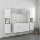 Set mobilier de baie, alb, lemn prelucrat