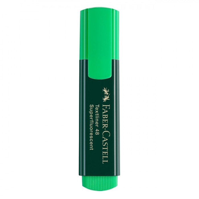 Evidențiator Faber Castell, Textliner 48, Culoare Verde, Capacitate Mare
