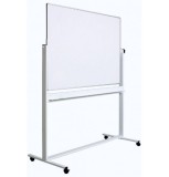 Tabla alba magnetica, dubla fata, rotativa, 100 x 200 cm, pe stand mobil, profil aluminiu, Optima