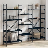 Biblioteca, negru, 160x28,5x136,5 cm, lemn prelucrat GartenMobel Dekor, vidaXL