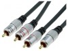 Cablu RCA Dual 1.2m Negru, Prolink