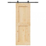 vidaXL Ușă glisantă cu set de feronerie 80x210 cm, lemn masiv de pin