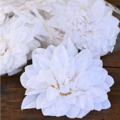 Floare artificiala Dalia premium alb foto