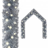 Ghirlandă de Crăciun cu lumini LED, argintiu, 10 m