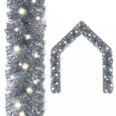 Ghirlandă de Crăciun cu lumini LED, argintiu, 20 m foto
