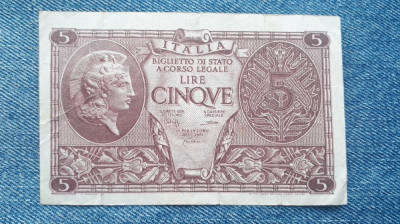 5 Lire 1944 Italia / seria 0903 foto