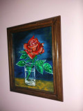 Pictura :Trandafir rosu, Flori, Ulei, Altul