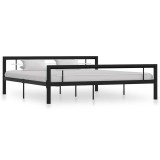 Cumpara ieftin Cadru de pat, negru si alb, 180 x 200 cm, metal