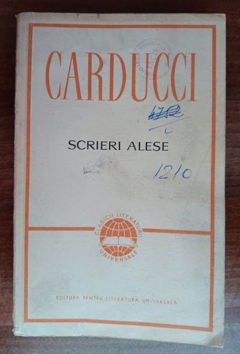 myh 712f - Carduci - Scrieri alese - ed 1964