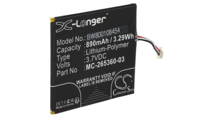 &Icirc;nlocuire baterie VHBW E-Book pentru Amazon MC-265360-03, 58-000083, 58-000151 - 890 mAh 3,7 V Li-polimer