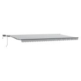 Cumpara ieftin Copertina manuala cu LED solar 6 x 3 m Antracit si alb in dungi