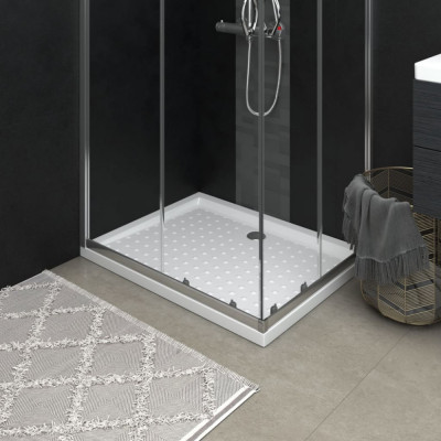 vidaXL Cădiță de duș cu puncte, alb, 90x70x4 cm, ABS foto