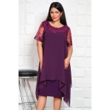 Rochie cu broderie Prima Mov - 50Marimea