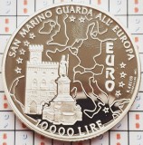 1329 San Marino 10000 Lire 1996 Euro (tiraj 33.000) km 342 UNC argint, Europa