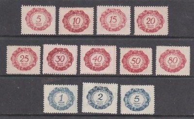 Liechtenstein 1920 Postage Dues, Mi.1-12, MH S.098 foto