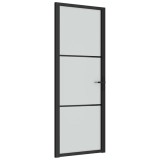 Cumpara ieftin Usa de interior, 76x201,5 cm, sticla neagra mata si aluminiu