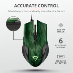 Mouse cu fir Trust GXT 781 Rixa Camo Gaming Mouse &amp;amp; Mouse Pad foto