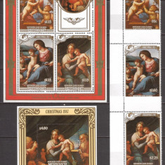 PENRHYN 1987 PICTURA RAFAEL ( serie + colita + bloc dt.) MNH