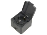 Conector de alimentare AC 2P+PE 250VAC 16A gri &icirc;nchis - ABEX