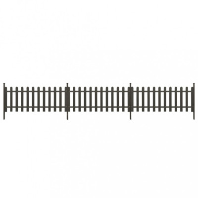 Gard din șipci cu st&amp;acirc;lpi, 3 buc., 614x80 cm, WPC foto