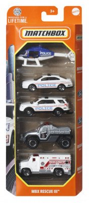 MATCHBOX SET 5 MASINUTE METALICE MBX RESCUE III SCARA 1:64 foto