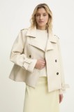 Answear Lab geaca culoarea bej, de tranzitie