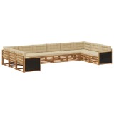 vidaXL Seturi de canapele cu pernă 10 pcs Lemn Solid de Acacia 3383886