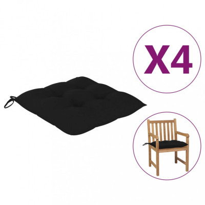 Perne de scaun, 4 buc., negru, 50x50x7 cm, textil foto