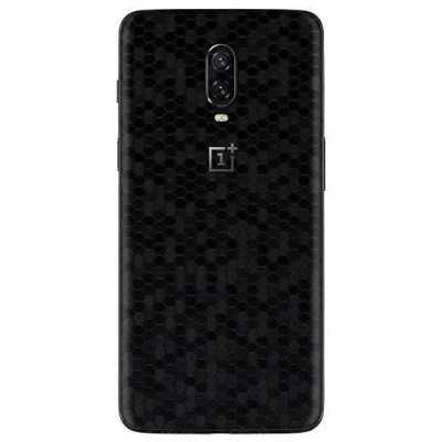 Set Folii Skin Acoperire 360 Compatibile cu OnePlus 6T (Set 2) - ApcGsm Wraps HoneyComb Black foto