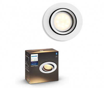 Spot LED incastrat Philips Hue White Ambiance Milliskin, 250 lm, rotund, alb - RESIGILAT foto