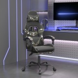 Cumpara ieftin Scaun de gaming cu suport picioare negru/camuflaj piele eco
