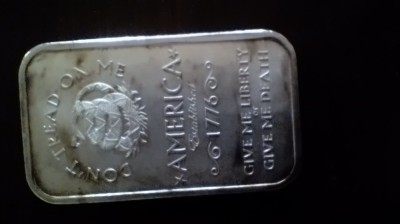 Lingou argint 1 uncie ,puritate 999 foto