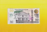 Bancnota Suriname 50 Dolari 2012 - P167 UNC ( comemorativa in folder - vezi descriere )