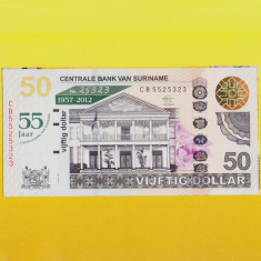 Bancnota Suriname 50 Dolari 2012 - P167 UNC ( comemorativa in folder )