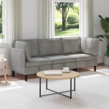 vidaXL Set de mobilier pentru living 3 pcs Gri deschis Catifea 3413728