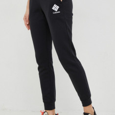 Columbia pantaloni de trening femei, culoarea negru, neted