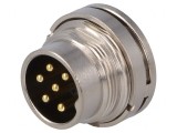 Conector M16 Soclu Tată 6-PIN 5A 125V Drept IP67