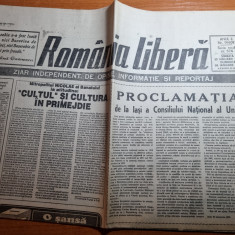 romania libera 25-26 ianuarie 1992-art. mica unire