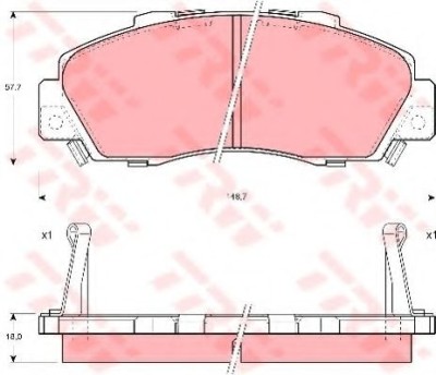 Set placute frana,frana disc HONDA CR-V I (RD) (1995 - 2002) TRW GDB995 foto
