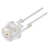 LED 4,8mm Roșie 8400-10000 mcd, 18-20 lm, Unghi de Emisie 140&deg;, Raster 2,5mm THT