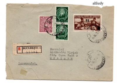 Romania 1948, Plic francat Prietenia Romano -Bulgara supratipar foto