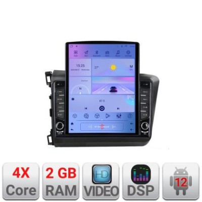Navigatie Honda Civic Sedan K-132 ecran tip TESLA 9.7&amp;quot; cu Android Radio Bluetooth Internet GPS WIFI 2+32 DSP Quad Core CarStore Technology foto