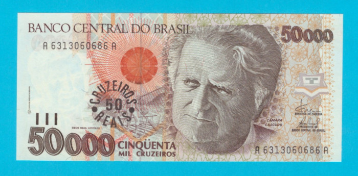 Brazilia 50 Cruzeiros Reais 1993 &#039;Bumba-Meu-Boi&#039; UNC serie: A 6313060686 A