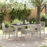 Cumpara ieftin Set de masă pentru grădină 5 pcs Gri deschis Rattan poli