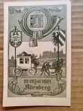 H414-I-Ziua Marcii Postale 22-24 Iulie 1921 Nurnberg Germania. Timbru 1 Kreuzer Bayern Franco stampila deosebita spate. Stare foarte buna.